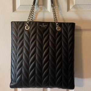 Kate Spade Quilted Black Leather Tote/purse/Shoulder bag